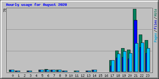 Hourly usage for August 2020