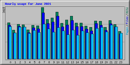 Hourly usage for June 2021