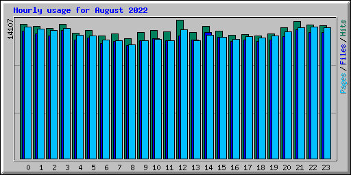 Hourly usage for August 2022